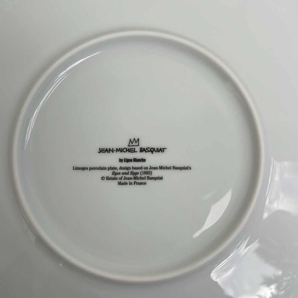 “Eyes & Eggs” by Jean-Michel Basquiat on Porcelain Plate from Ligne Blance Paris - Picture 2 of 4